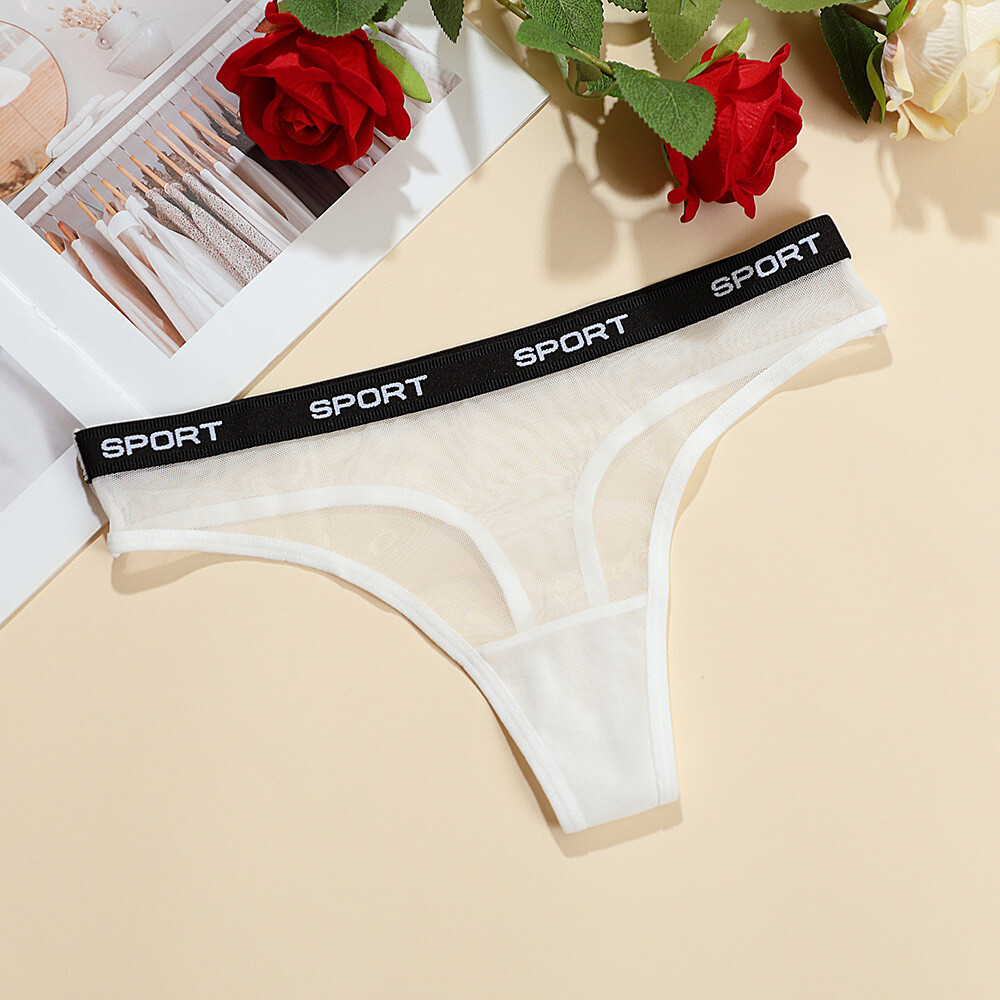 6PCS LOT Sexy Womens See Through Mesh Sheer Panties Thongs G string Underwear