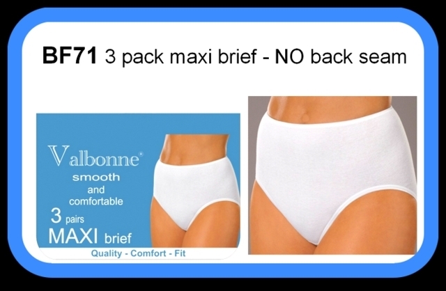 3x Valbonne ON PAR Branded 95% Cotton/Lycra Comfort maxi Brief(NO Back Seem)