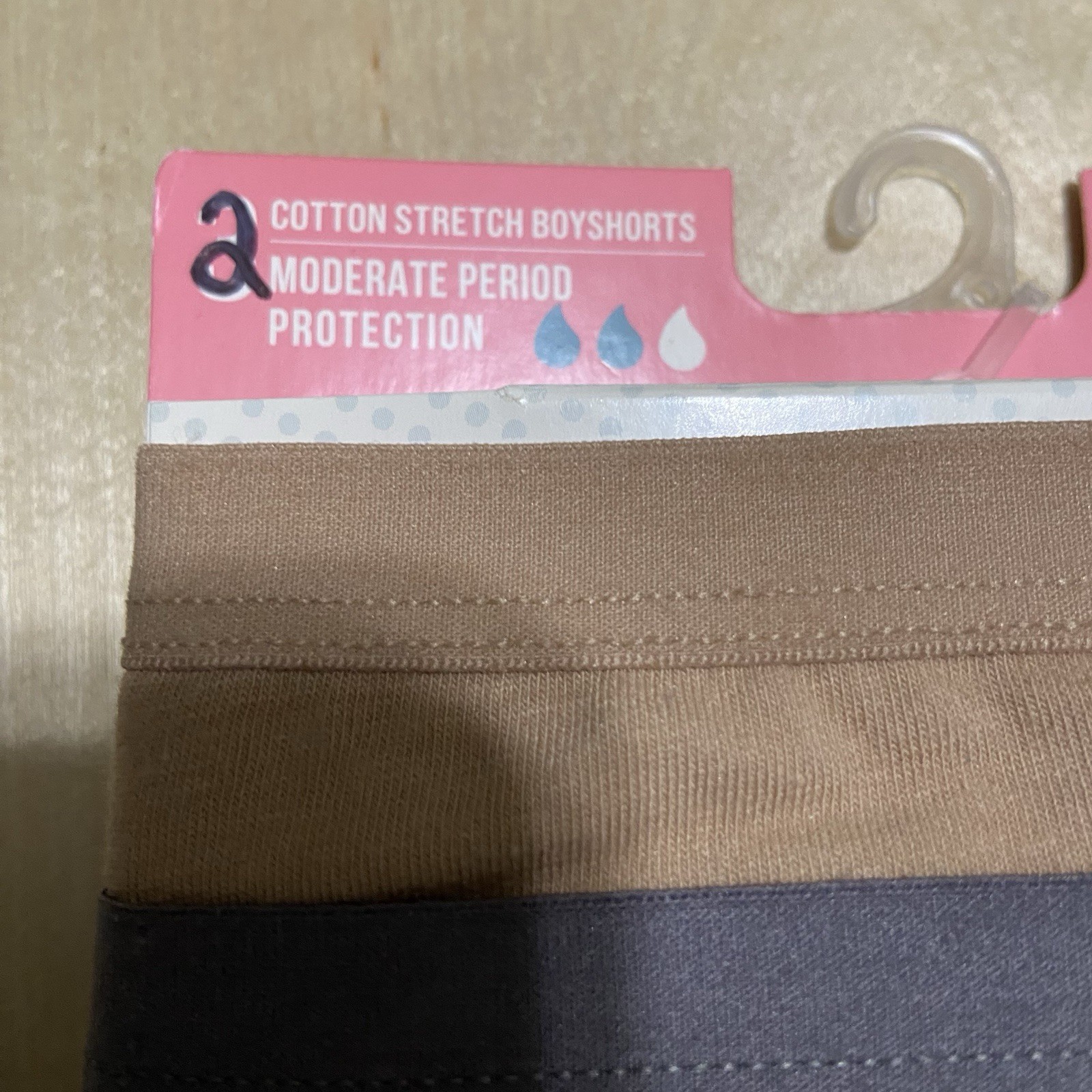 Hanes Women’s Size 9/2XL Moderate Period Protection Soft Boyshort Panties 2 Pack