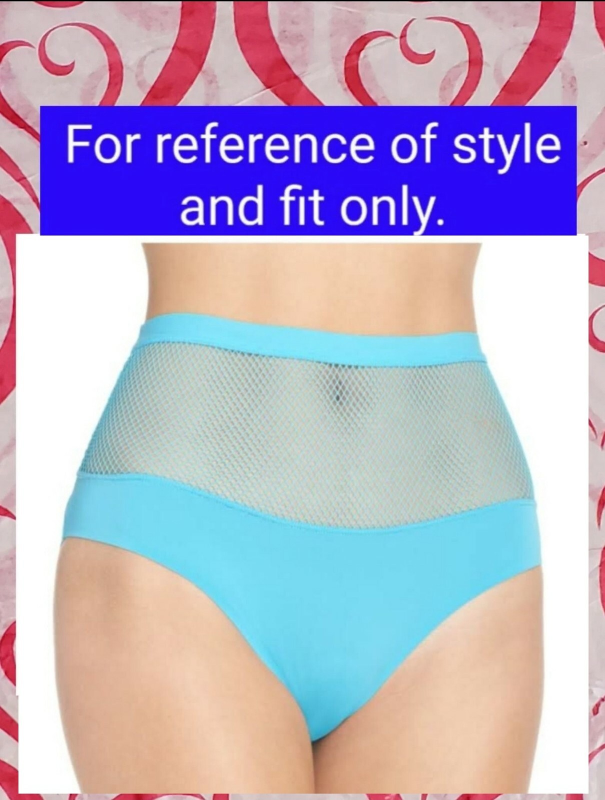 S Sexy Honeydew Intimates Fishnet High Waisted Hipster Panty Sea Breezer Blue