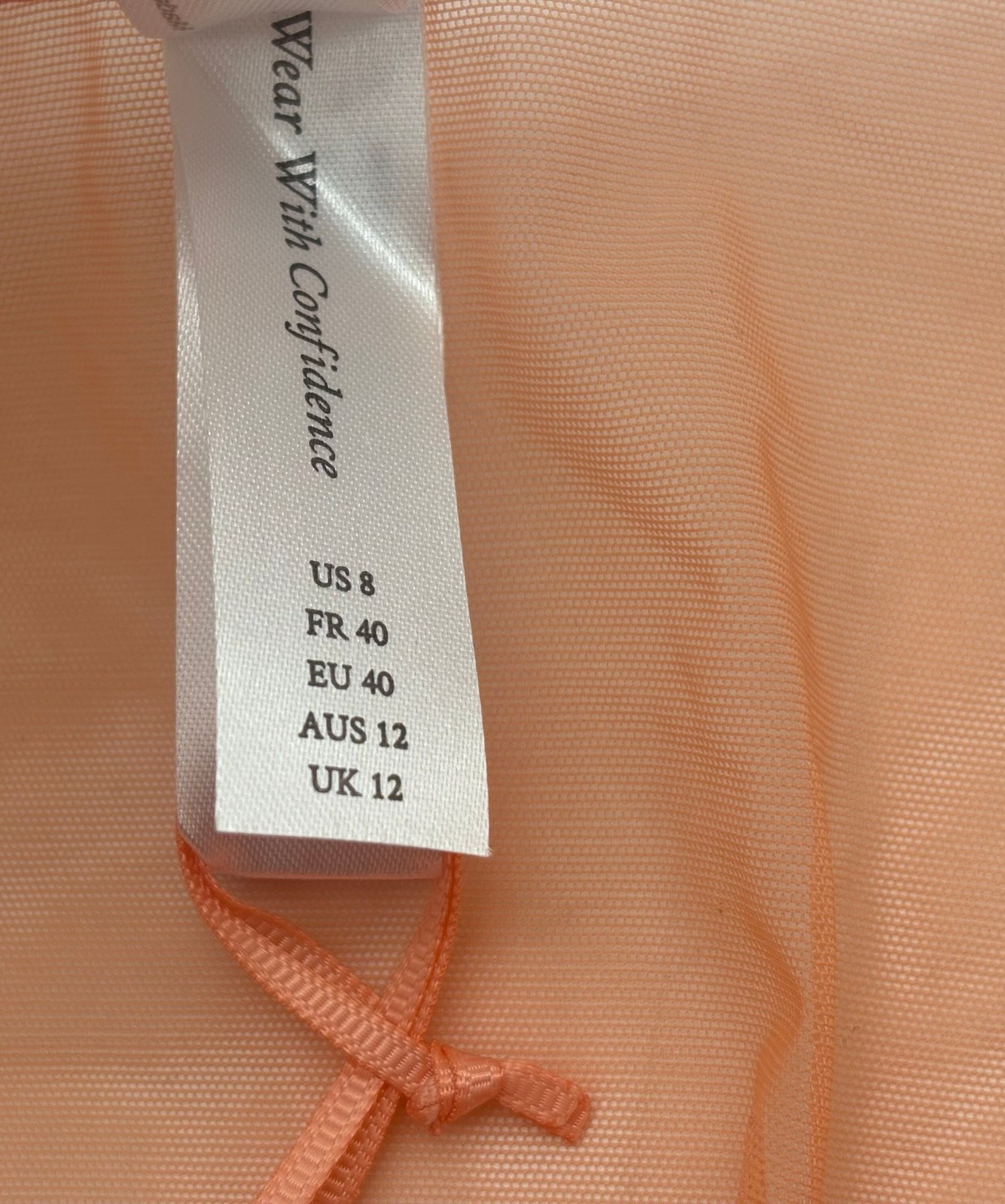 Deja Day Lace Mesh Orange Knickers Size UK 12 Nylon Elastane