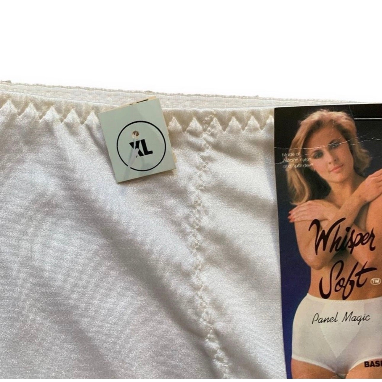 Vintage Whisper Soft White Nylon Lycra Tap Shorts Deadstock XL Retro Lingerie