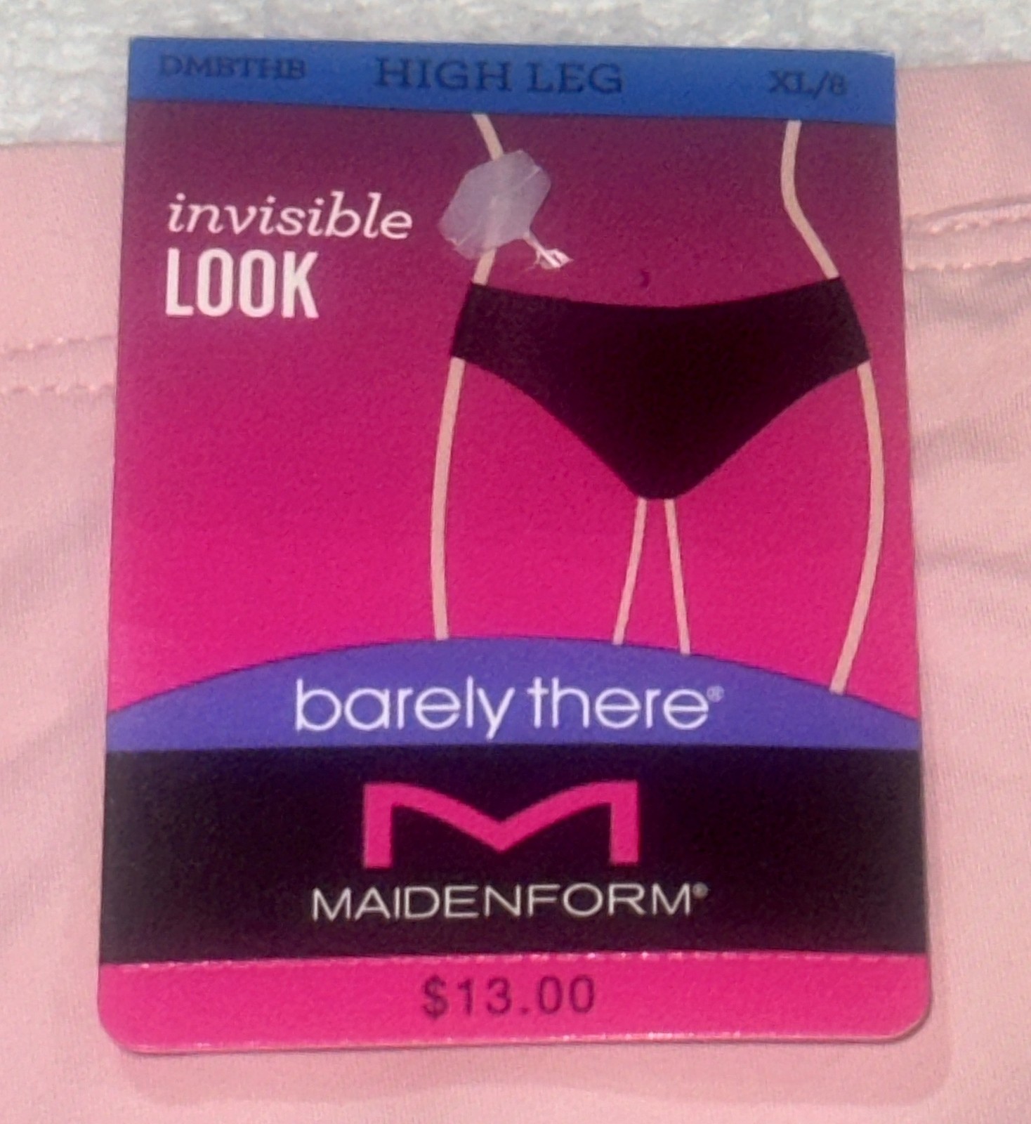 MAIDENFORM Barely There Pale Pink Invisible High Leg Panty Womens S M L XL 2XL
