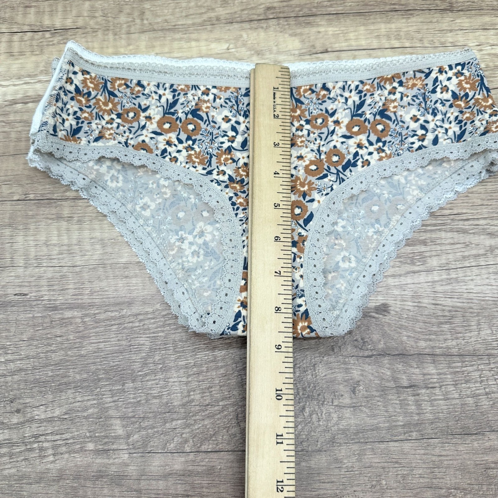 Pact Women’s Organic Cotton Hipster Panties 5 Pack S Floral Multicolor Lace Trim