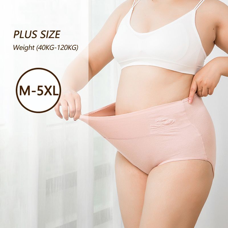 Seamless Body Shaper Panties M-5XL High Waist Cotton Panty Women Underwear 4pcs