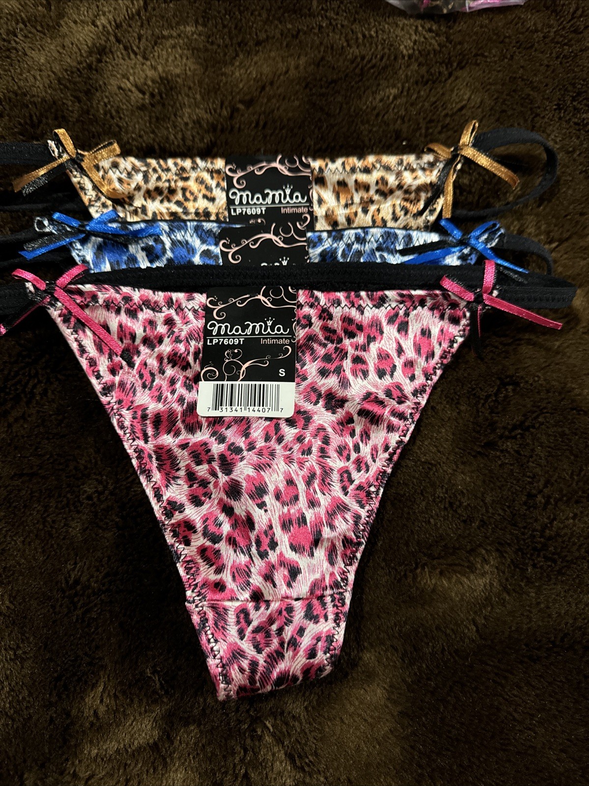 Ma Mia Panties Thong Animal Print Small Lot Of 3