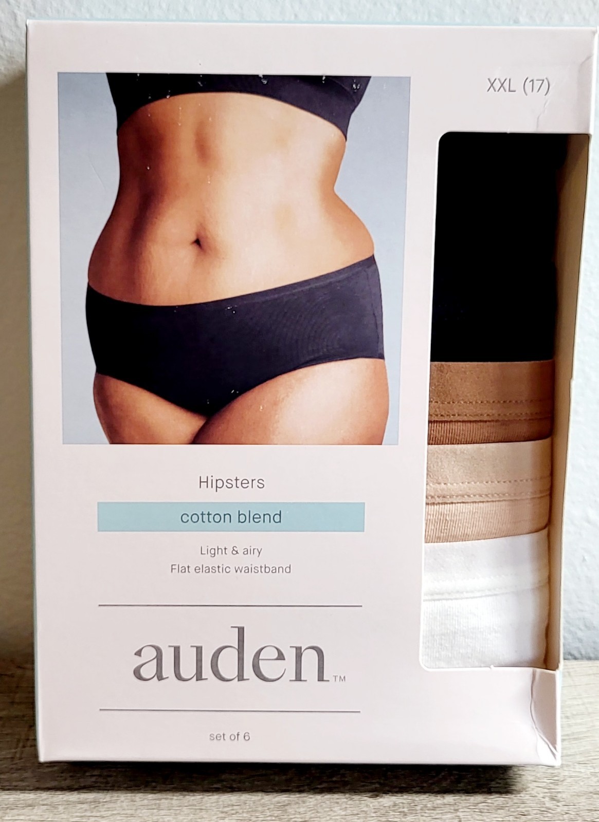 Auden Women’s Light & Airy Hipsters Underwear Size XXL 17 Set of 6 Neutral NEW