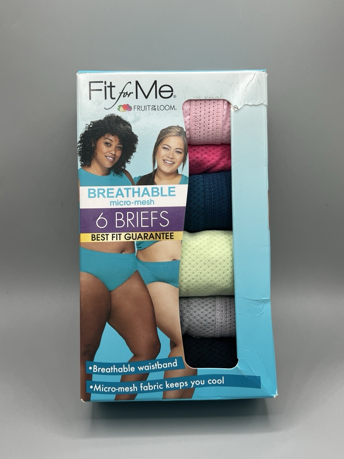 6-Pack FIT FOR ME Women’s Plus Size 12/4X Micro-Mesh Briefs Fruit of the Loom