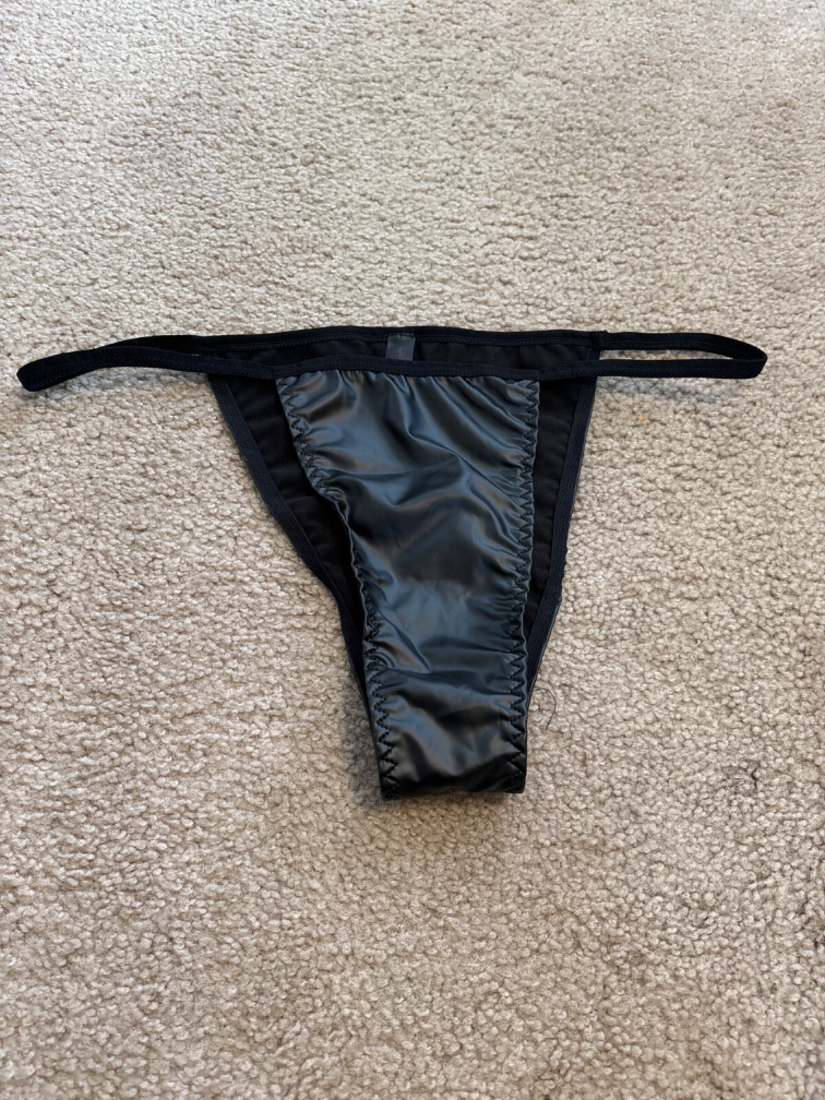 NEW Fantasy Lingerie PLAY Sexy Black Wet Look Heart Cut-Out Panty 3X/4X Plus