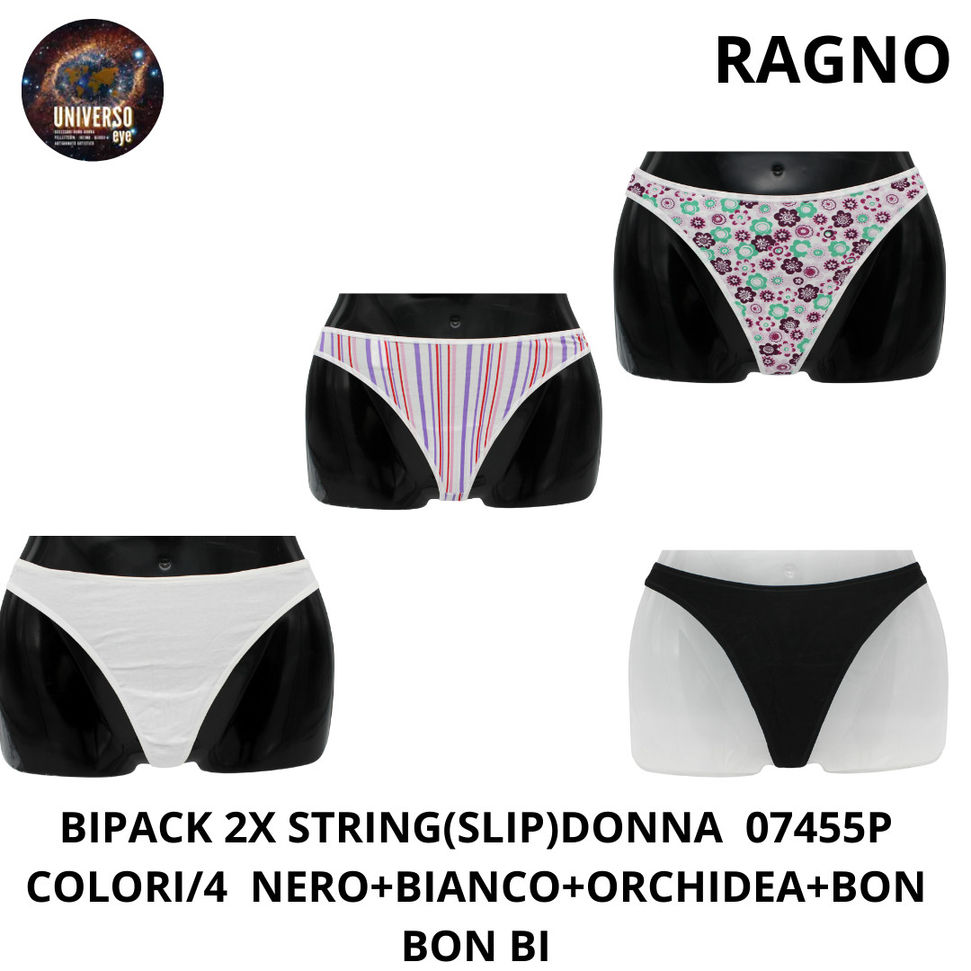 2x thong (briefs) women, bipack various colors perfect line (pocket) 07455P spider