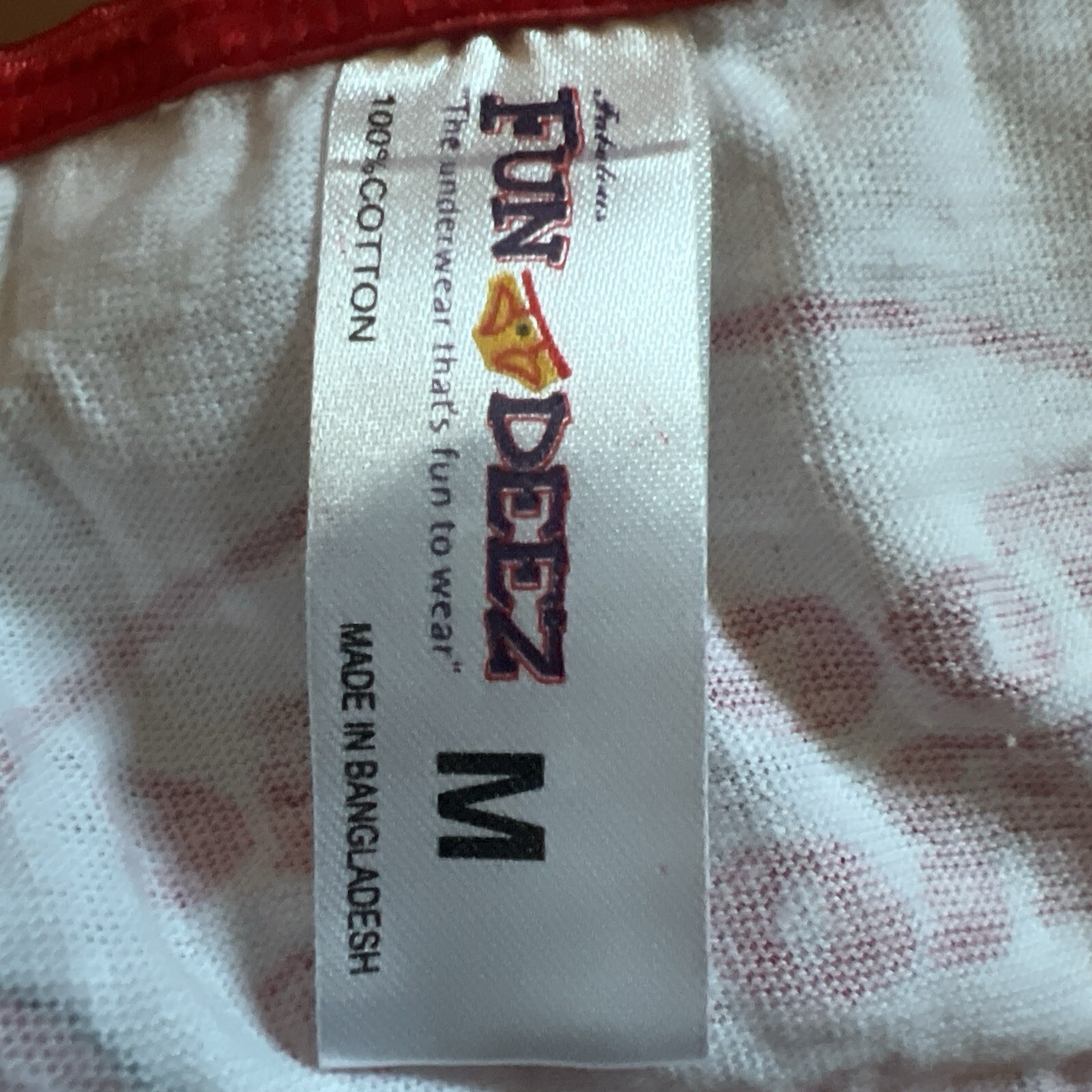 FUN DEEZ Cherry Tootsie Rolls Pop Sucker String Bikini Panties Medium White Red