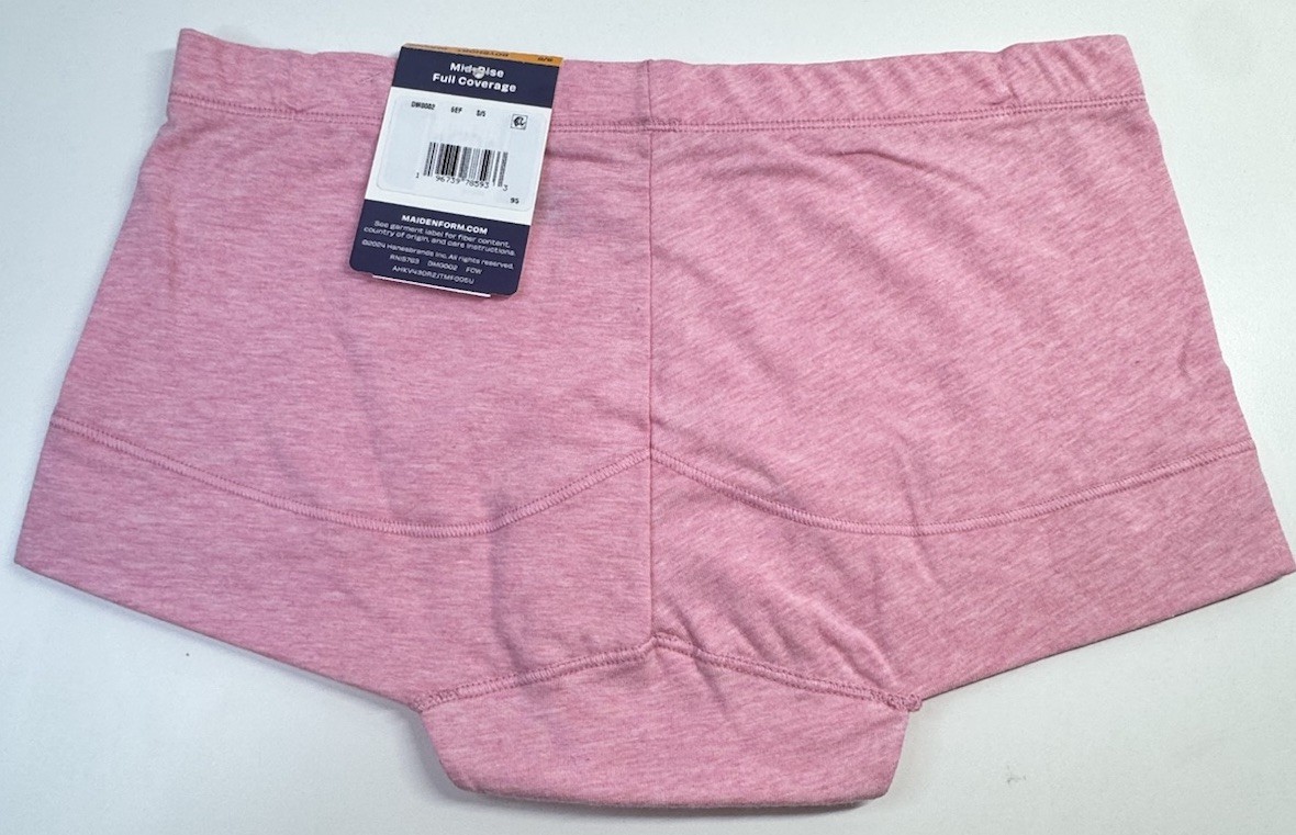 MAIDENFORM Women’s Size S / 5 Dream Tailored Cotton Pink Heather Boyshort Panty