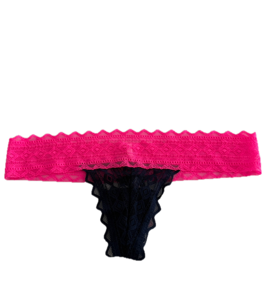 Victoria’s Secret PINK Allover Lace Thong Panty Blue/Pink