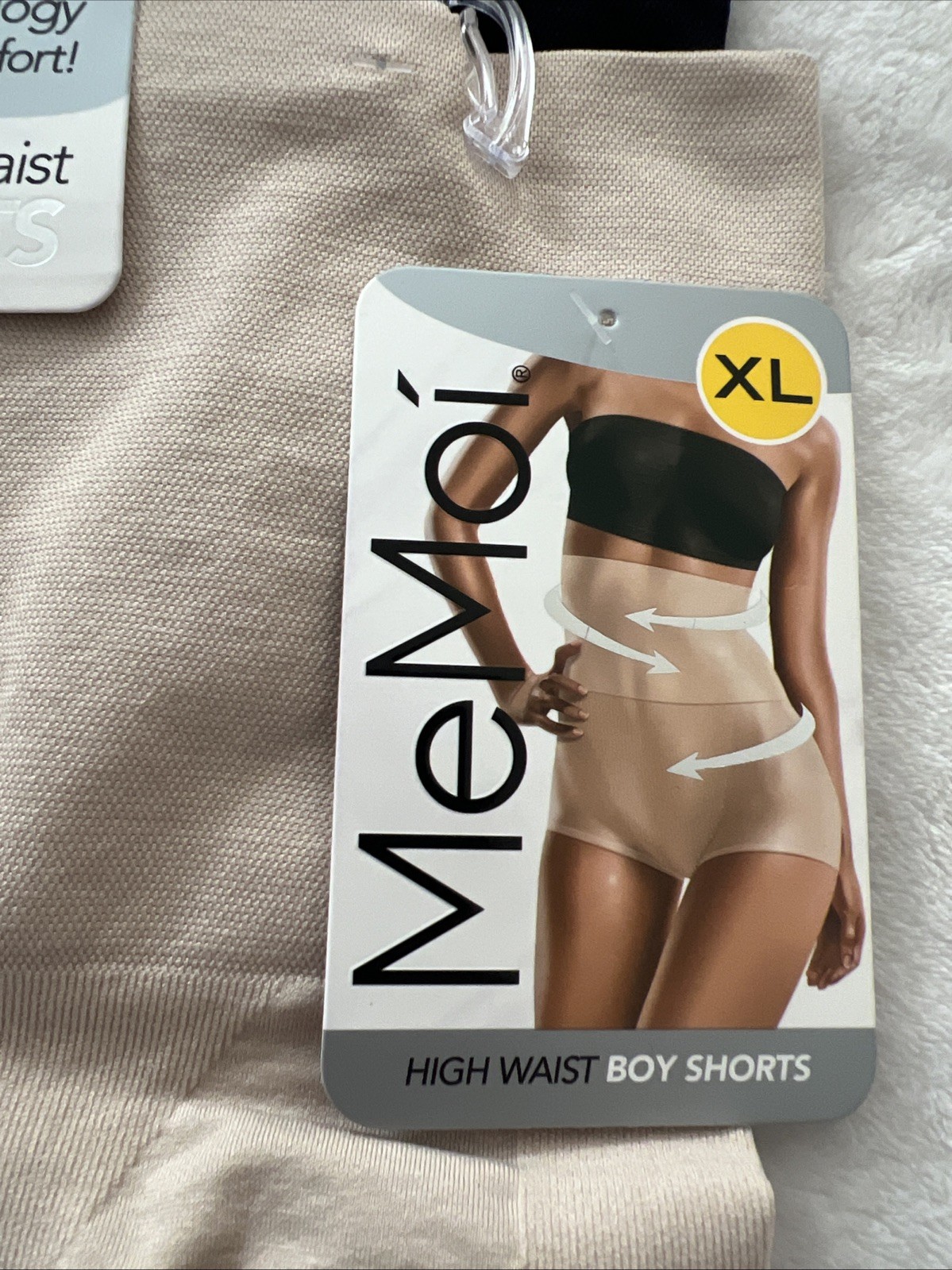 MeMoi High Waist Boy Shorts 2 Pack Nude & Black Tummy Control Underwear XL New