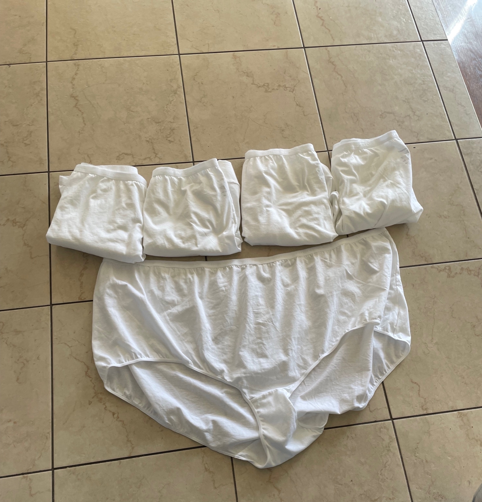NWOT Comfort Choice White Panties 100% Cotton Set Of 5 Plus Size 15 6X