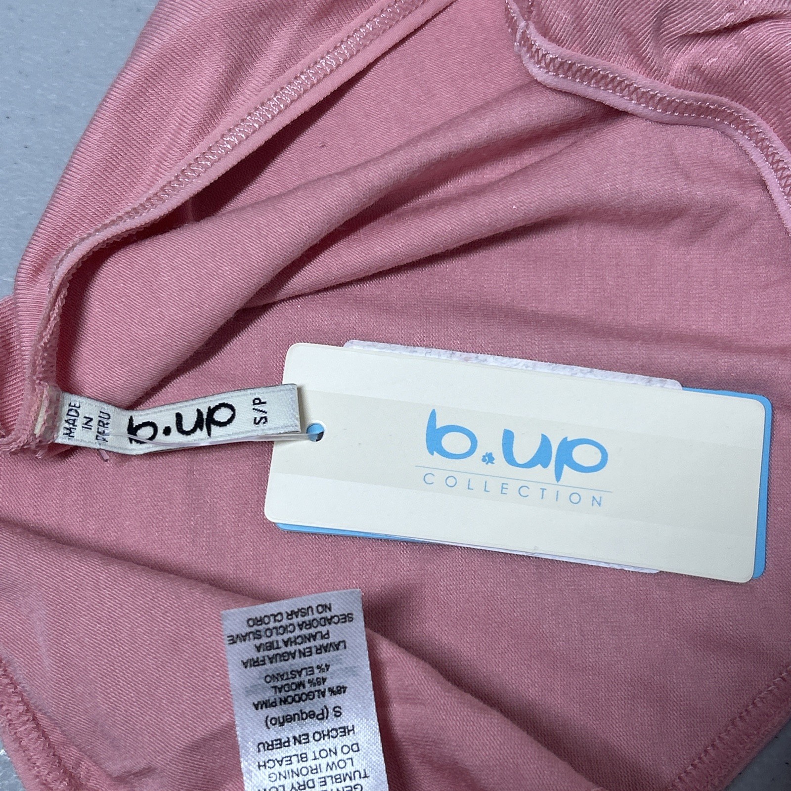 B. Up Serena Rose High Waist Panty Size S/P Pink Pima Cotton SER-217 NWT