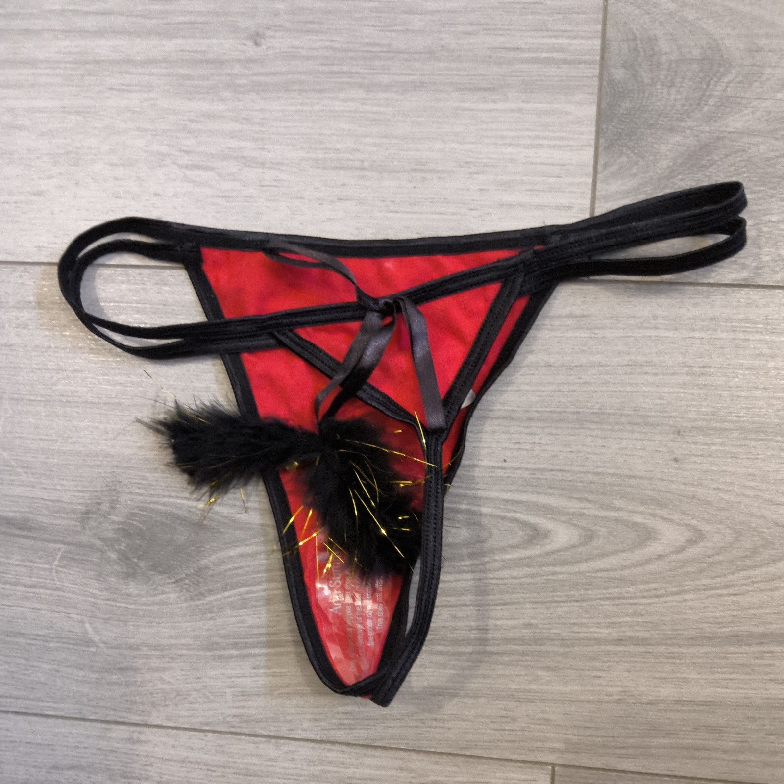 BNWT Vintage Ann Summers Red Jingle My Bells Christmas Thong Size 4-6