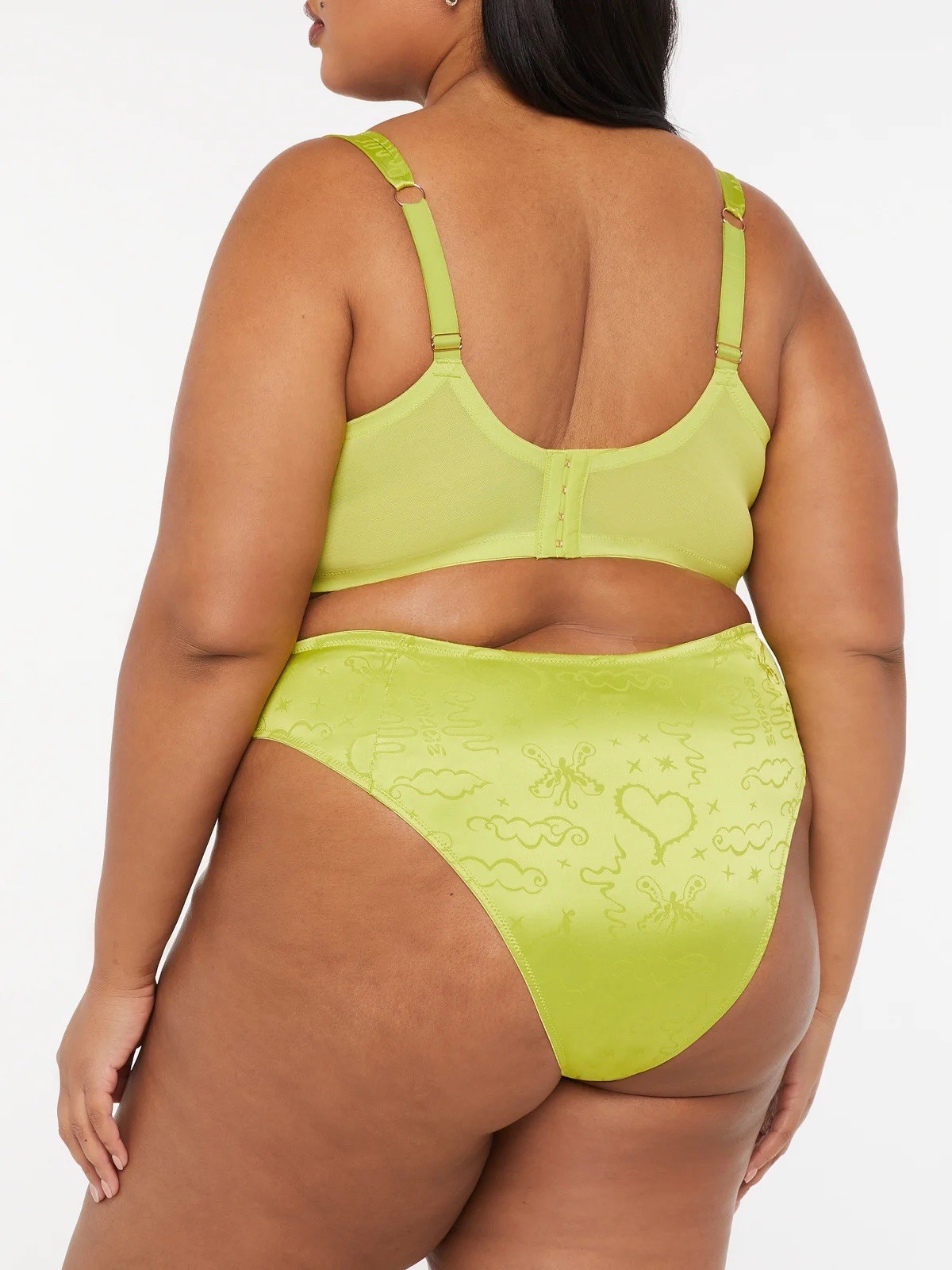 Savage X Fenty HEAVENLY SATIN BRAZILIAN PANTY Green 1XL