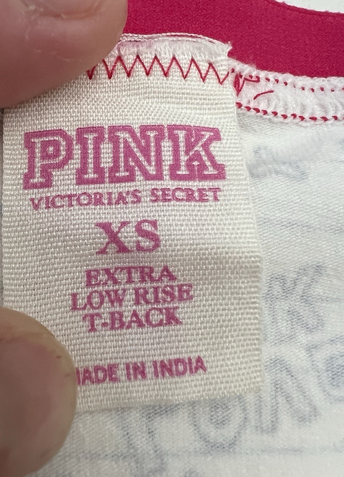 NEW Victoria’s Secret VTG PINK Notebook Extra Low Rise T-Back Thong Panties XS