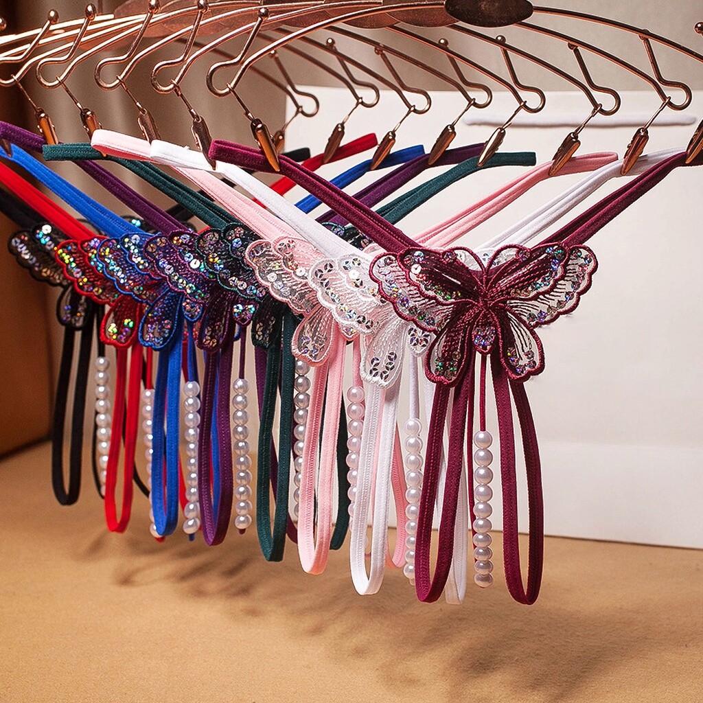Sexy Women Crotchles Pearl Thong G-string Panties Lingerie Underwear T-back USA