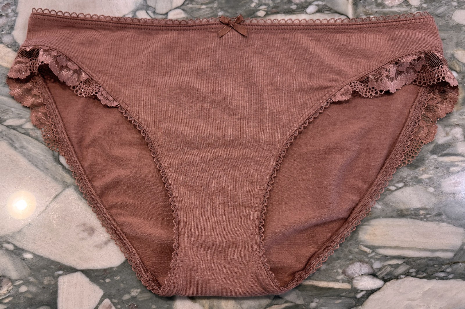 NEW Victoria Secret SPARKLE Lace Leg Trim Cotton Bikini Vintage Rose – XL or XXL