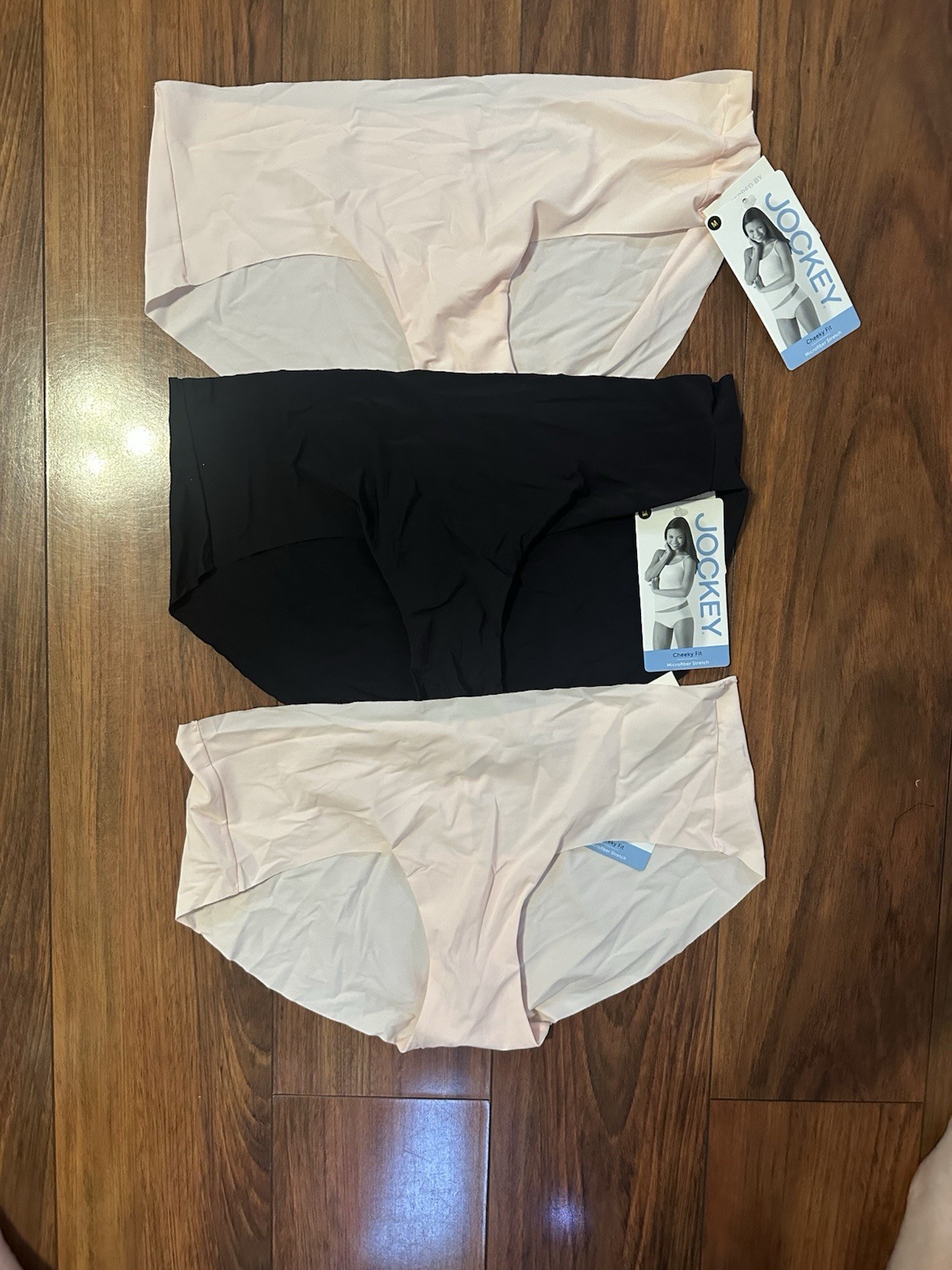 3 RACHEL ZOE Jockey Women’s Medium Boyshort Panties Black Pink Microfiber Cheeky