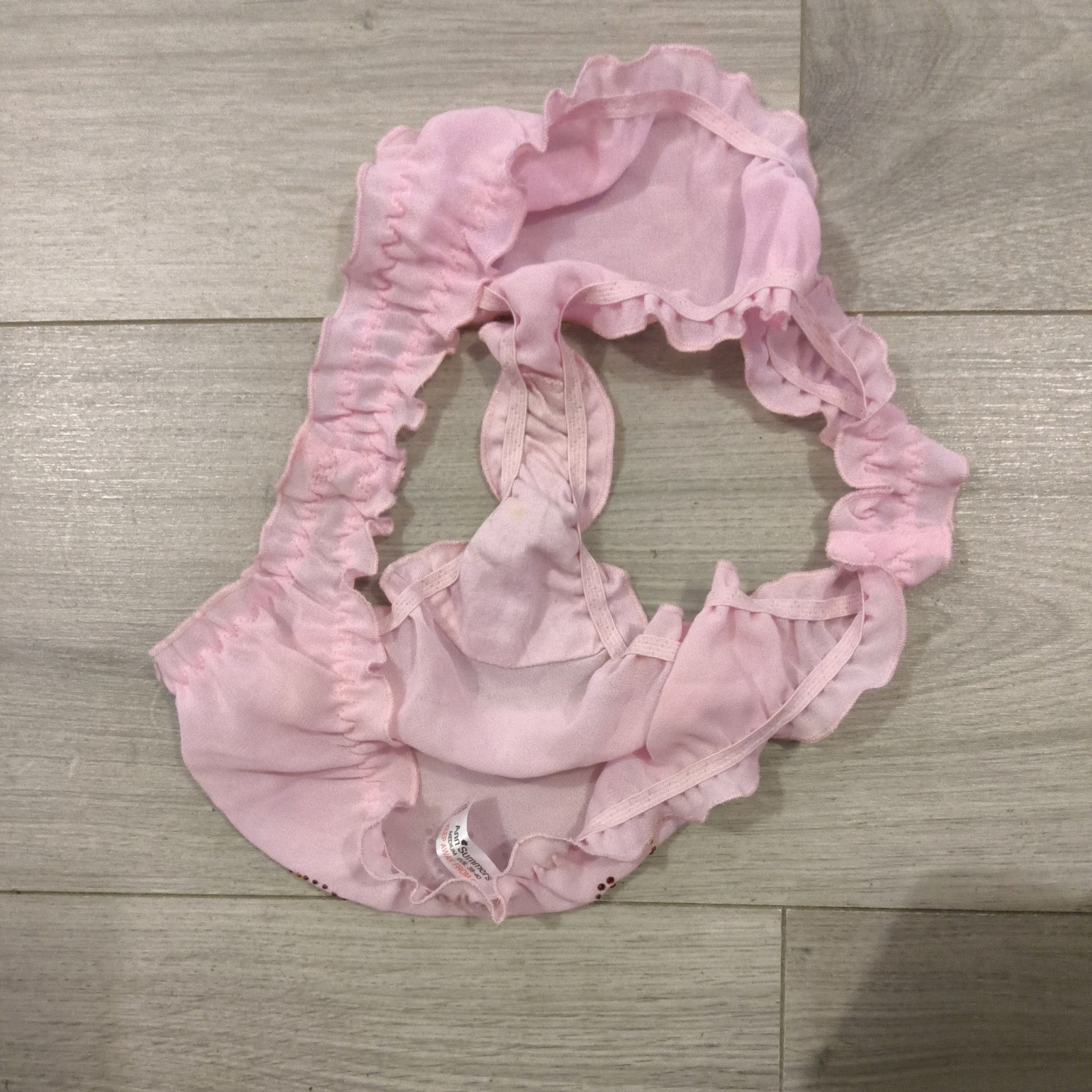 BNWOT Vintage Ann Summers Pink Chiffon & Diamonte Princess Panties Sz Mdm 10-14