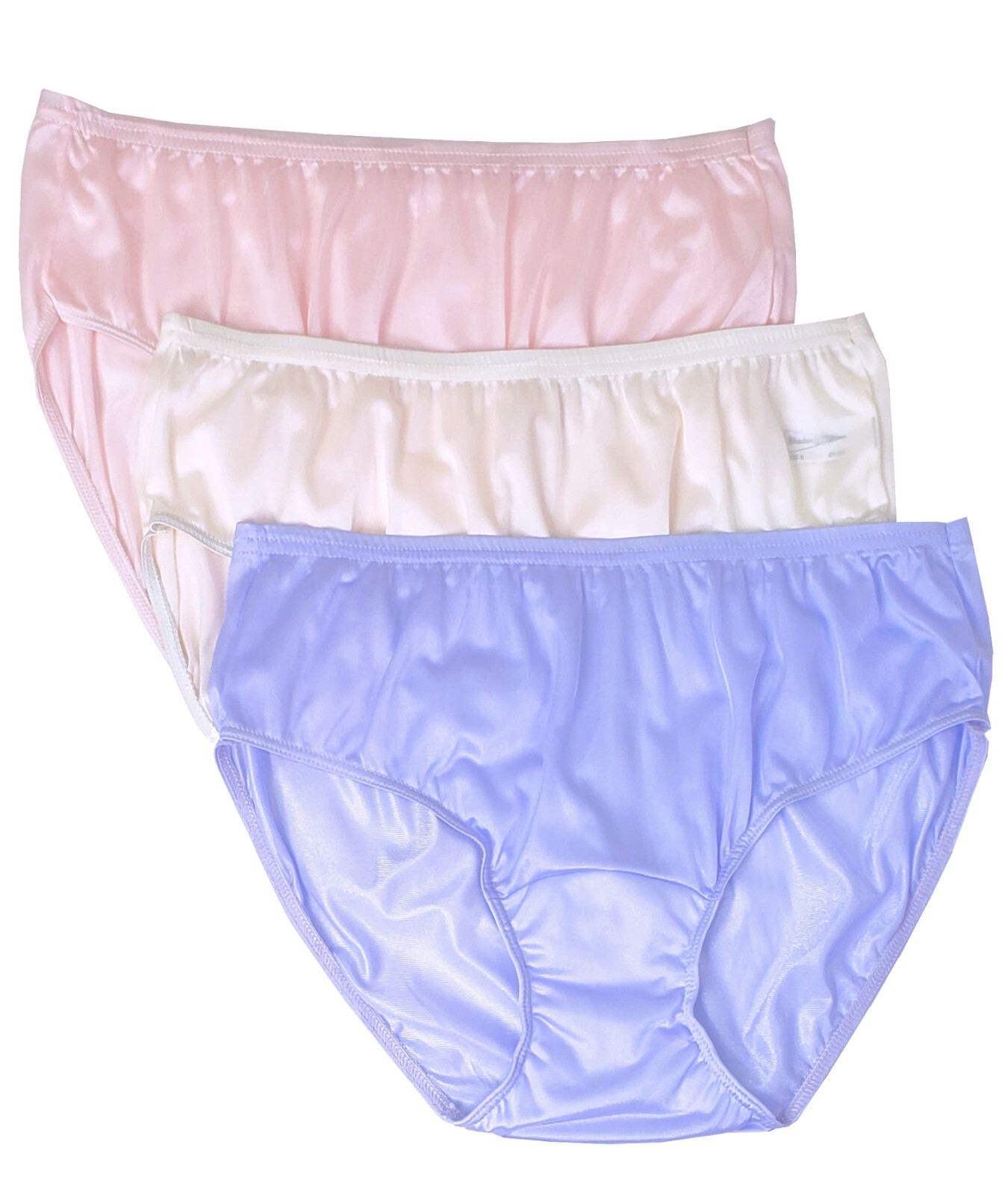 Shadowline Underwear Women’s Panty Hipster Nylon 3 Pack Spring Colors Pink Ivory