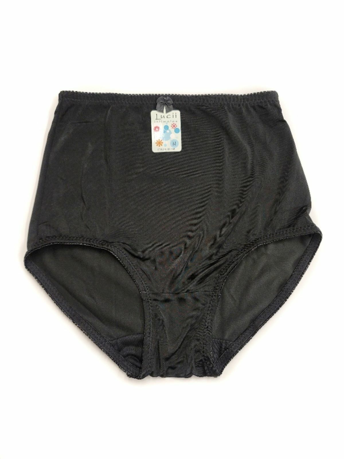 Plus Women High Waist Light Tummy Control Full Coverage Wide Band Satin Brief
