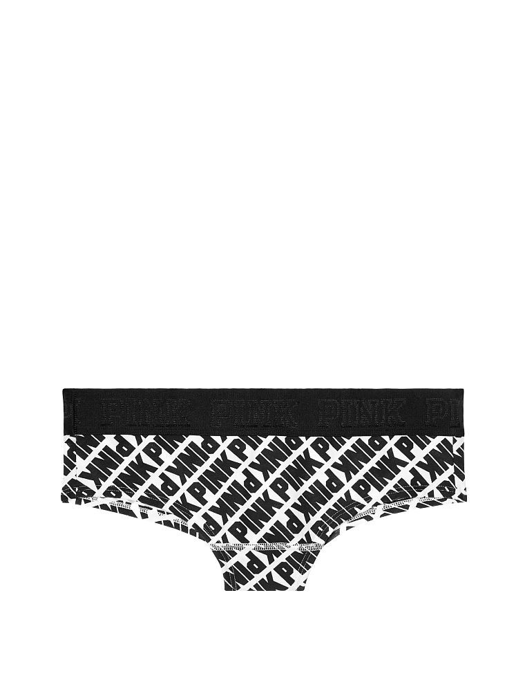 Victoria’s Secret PINK Logo Cheekster Panty Black/White PINK