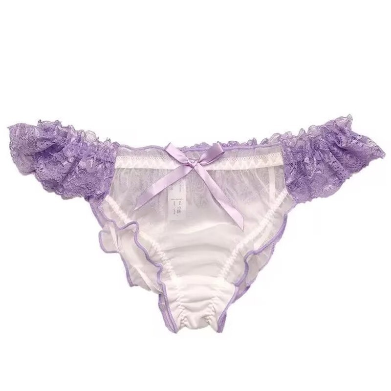 Sweet Girls Bow Lace Panties Briefs Transparent Lolita Princess Cute Underwear