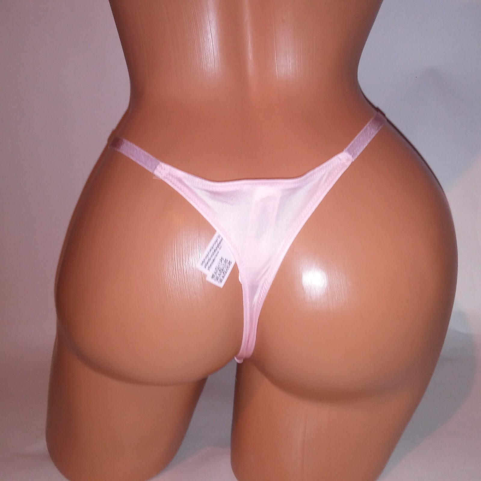 Victoria Secret Panty Thong Large Light Pink Logo Lace Adjustable Icon Collectio