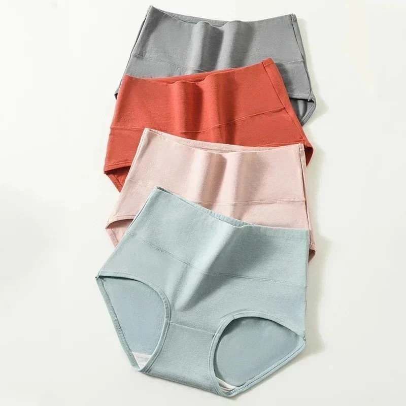 Women 4Pcs Fluxe Incontinence Underwear Leak-Proof Panties Cotton Brief Washable