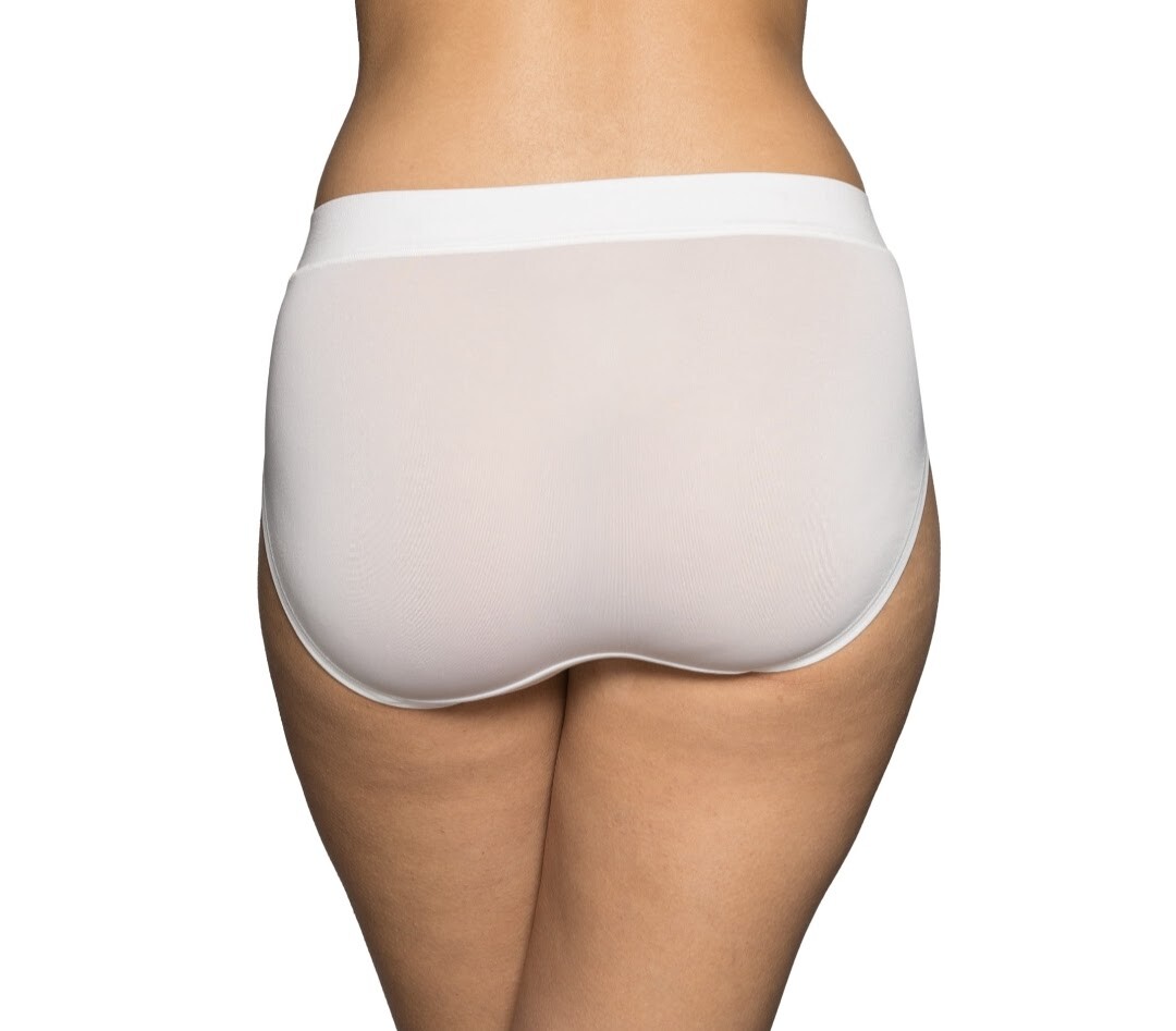 Vanity Fair PLUS Radiant 360 Comfort Soft Hi-Cut 3-Pk Sheer White Black 3XL, 5XL