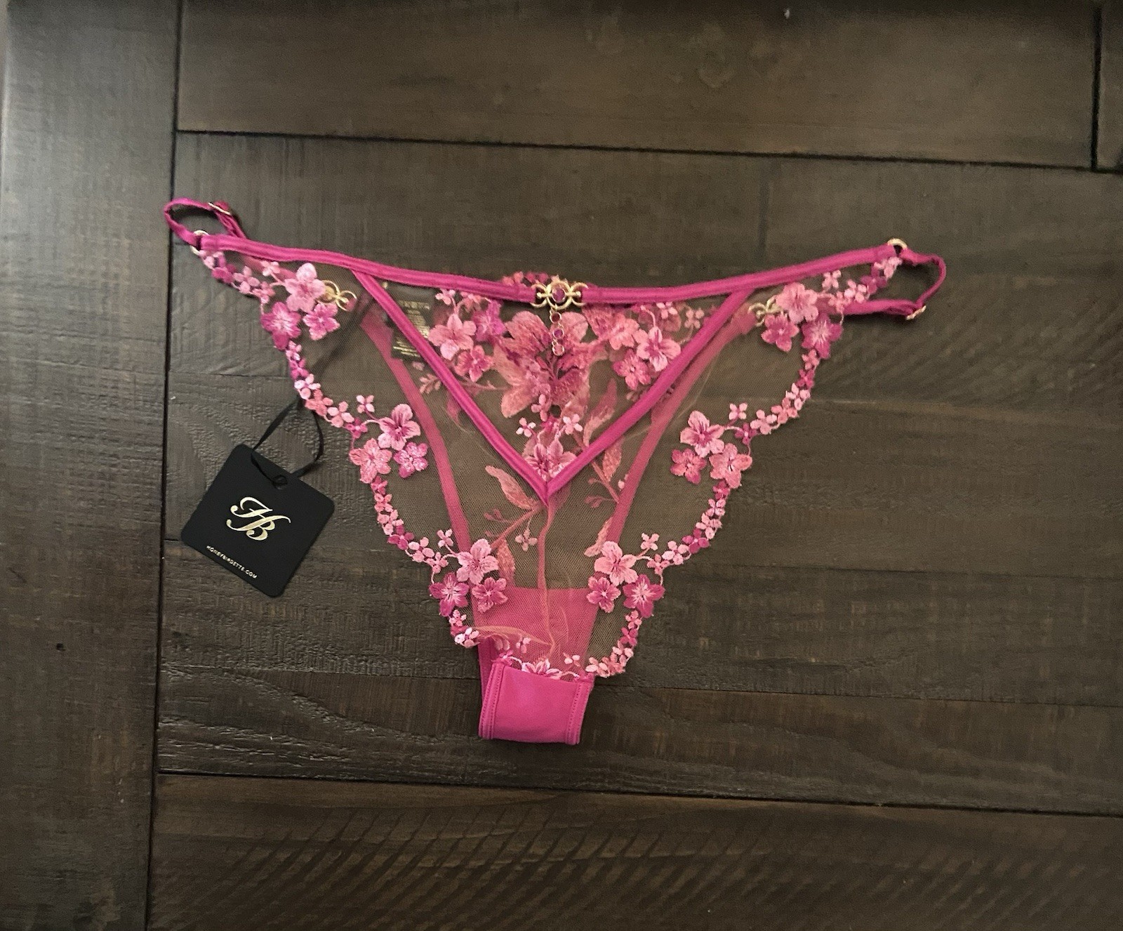 Honey Birdette Aluna Pink Brief Panty Size XL