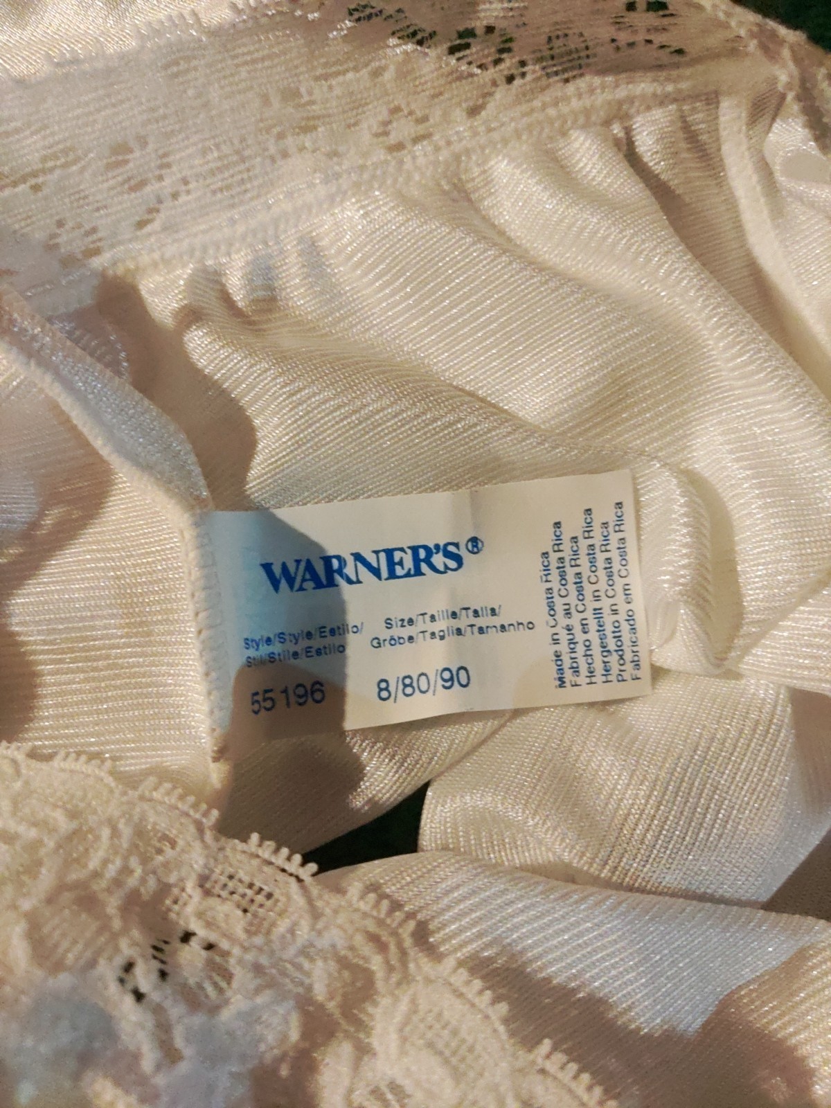 VTG Warner’s Perfect Measures White 100% Nylon W/ Lace Soft Silky Panties Sz 8