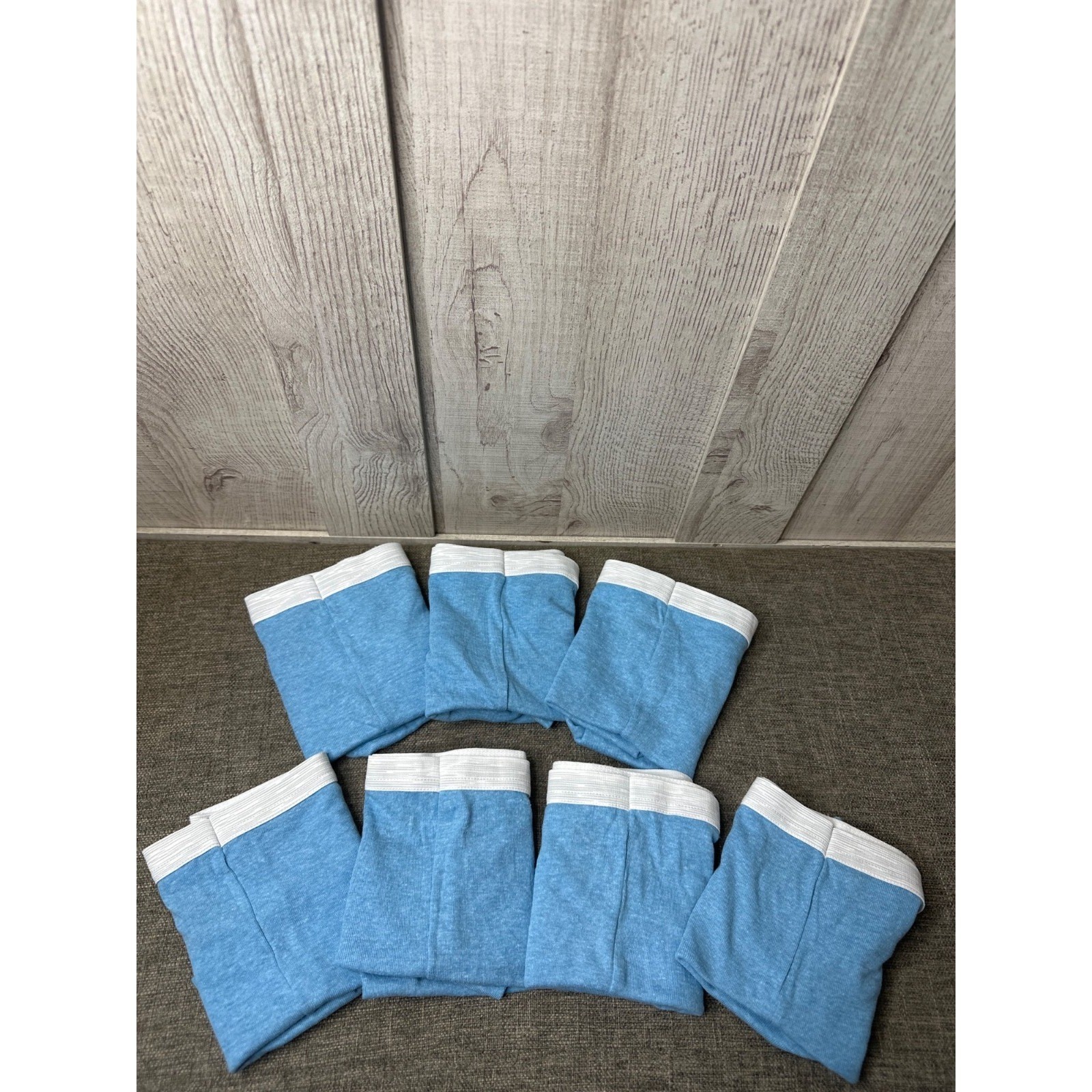 Hanes Womens Large Boyshorts Underwear Blue & White Cotton Panties Pack of 7