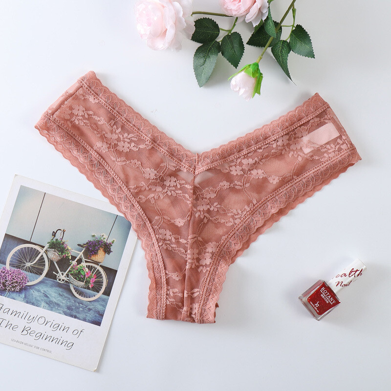5 Pack Lot Sexy Womens Sheer Lace Panties Thongs Ladies Underwear Lingeries Soft