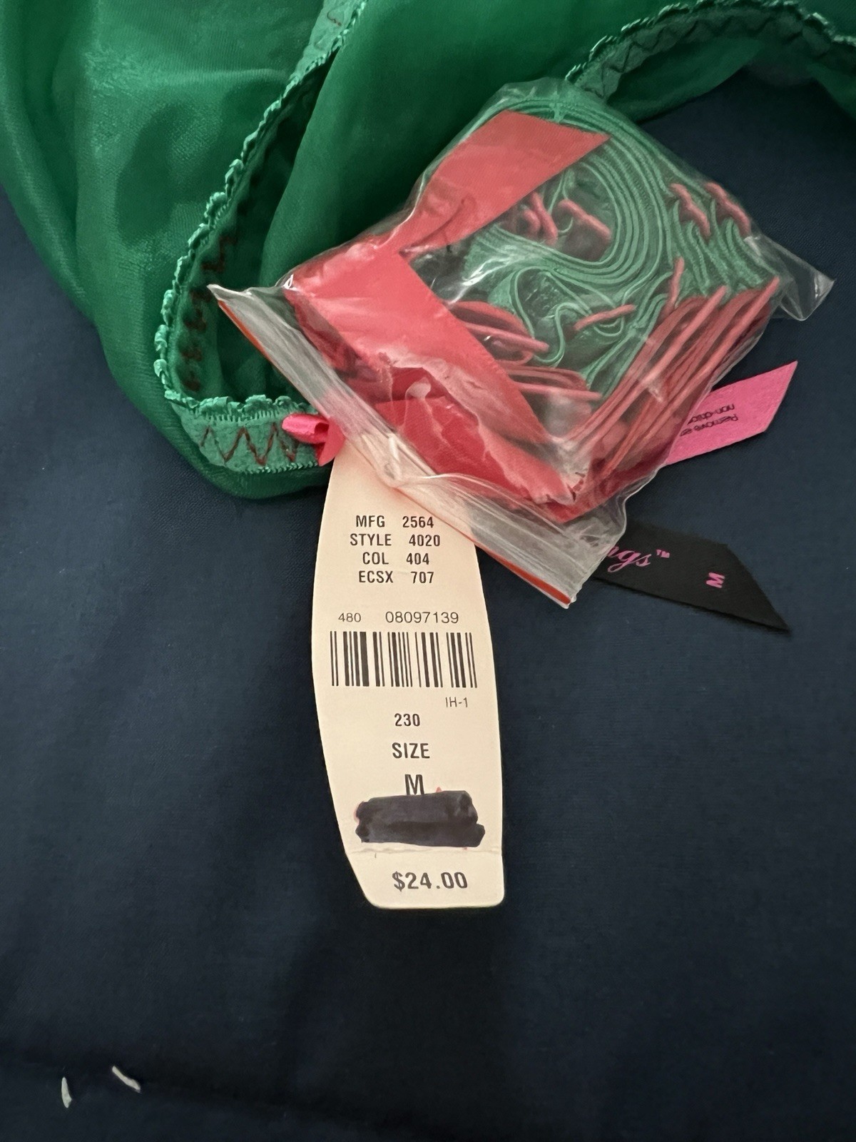 NWT Victoria’s Secret Sexy Little Things Green Cherry Garter Belt Panties Medium
