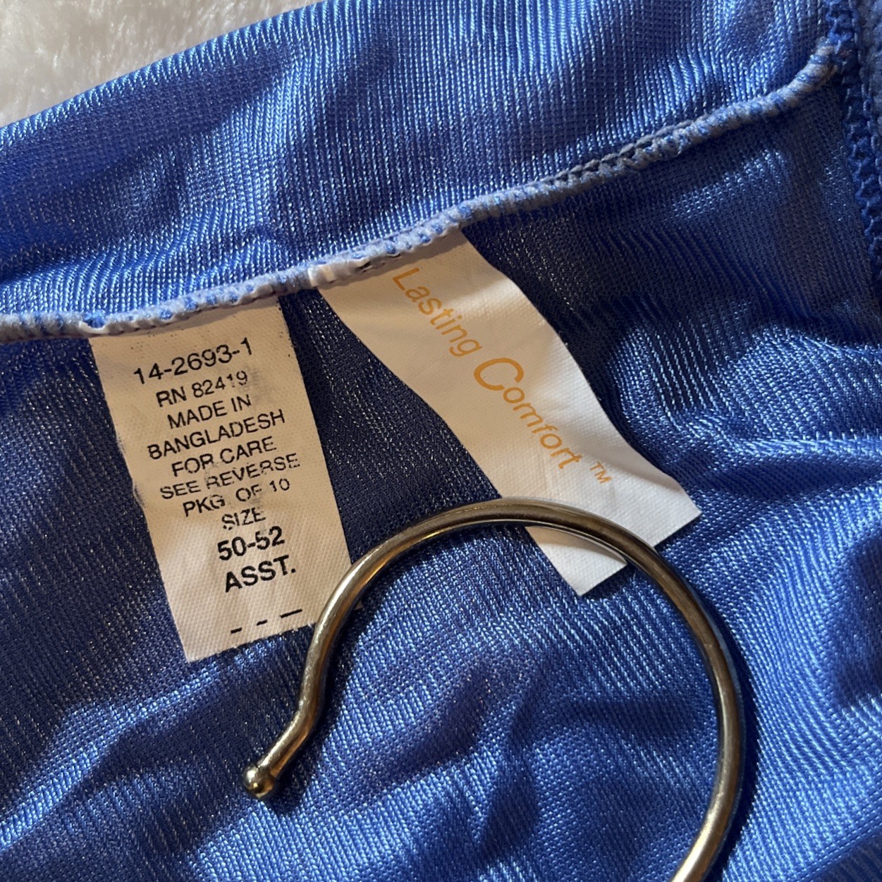 Lasting Comfort Panties Underwear 50-52 Plus Size 1 Single Pair Blue 100% Nylon