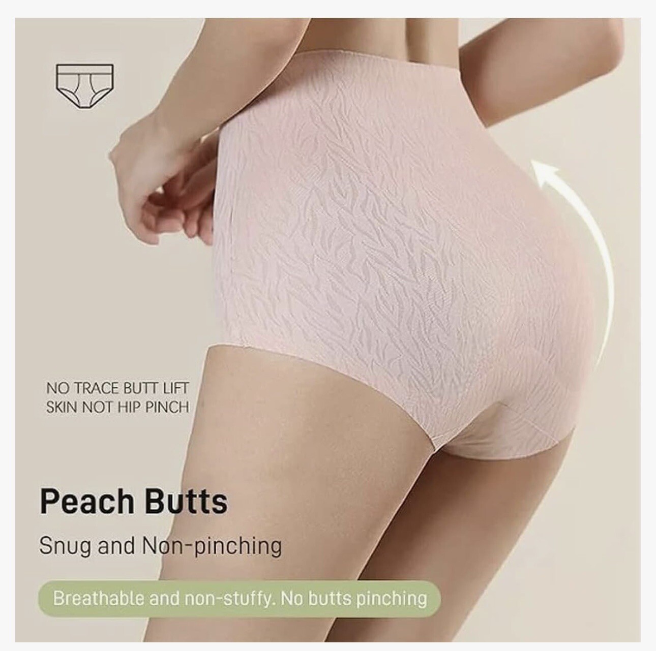 4 Pcs Fresh Seamless High Waist Butt Lift Panties, Women Briefs Size L