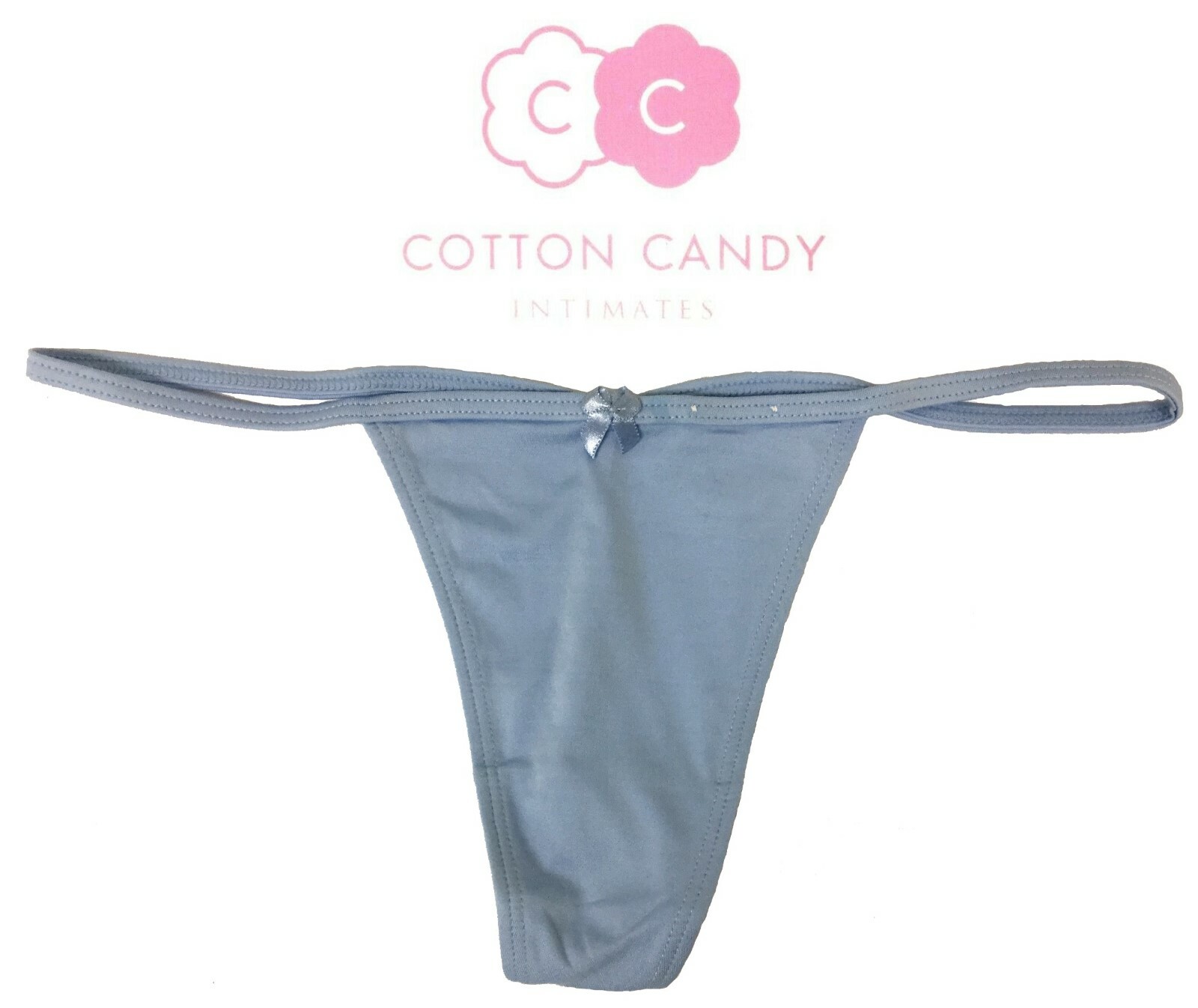 Cotton Candy Intimates Women’s Ye Micro Lowrise String Bikini Thong Panties Blue