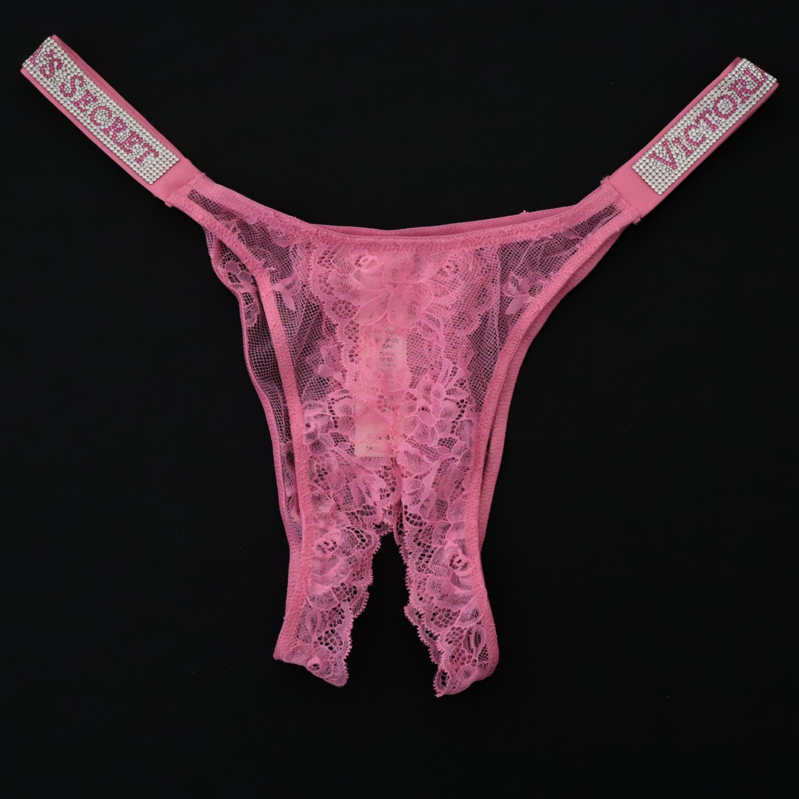 Victoria’s Secret Very Sexy Lace Shine Strap Open Bottom Brazilian Panty S M L