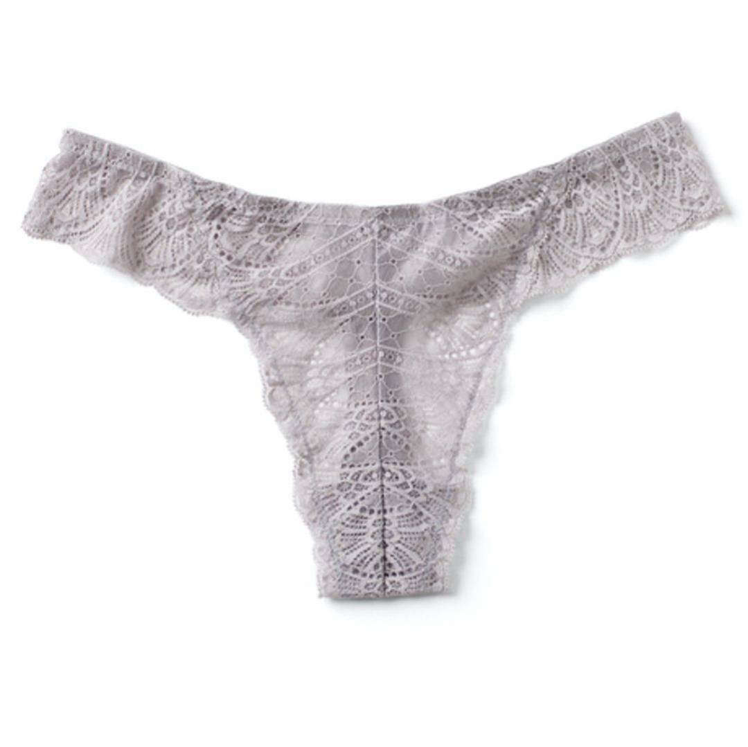 French LACE THONG Satin NYLON 5 colors! SHEER ladies Panties Peach XXS-XL