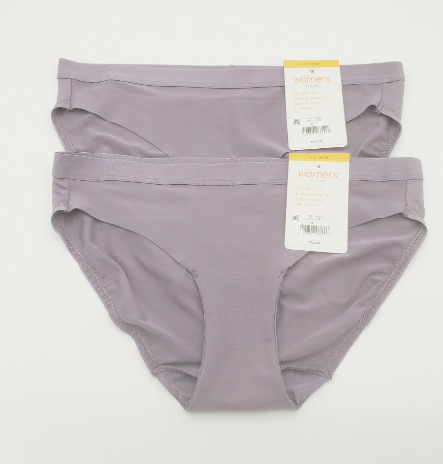 Warner’s Cloud 9 Bikini Panty Size S/5 Smooth Look Polyester Blend 2-Pair New