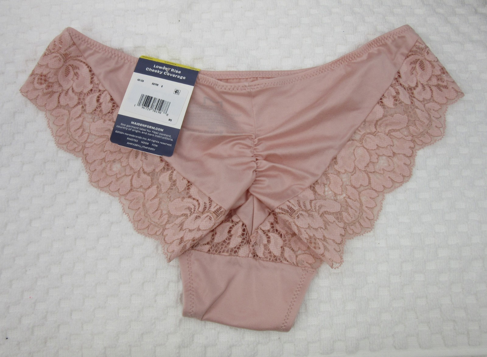 NWT set of 3 MAIDENFORM comfort devotion LACE TANGA BEIGE ROSE BLUE stars M/6