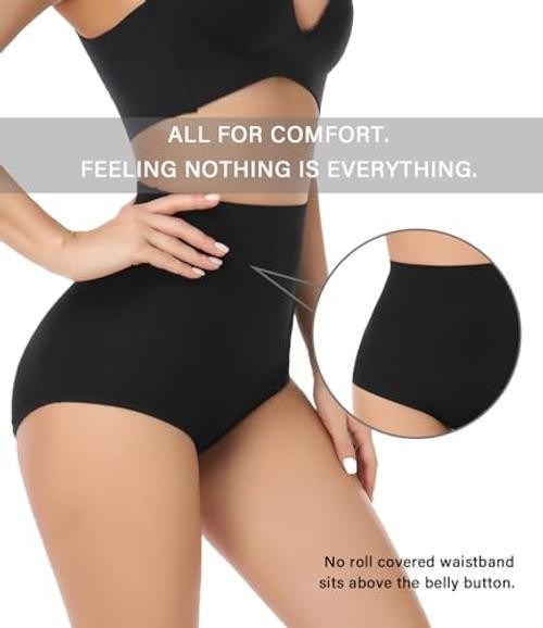 Women’s Underwear Cotton Super High Waisted Briefs Stretch Full 6X-Large Black