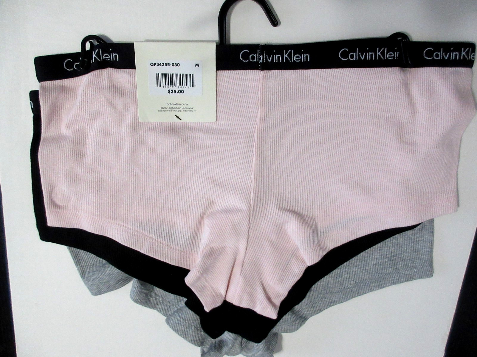 Calvin Klein 3-Pair BOYSHORT Panties Logo Stretch Cotton blend QP3435R women ~ M