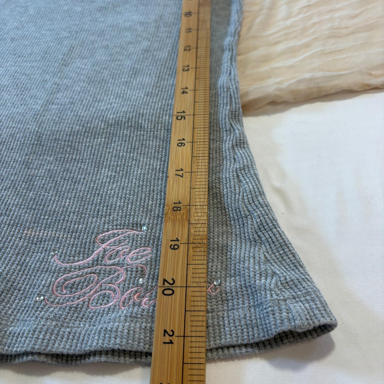 Joe Boxer Womens Gray Pink Waffle Knit Bejeweled PJ Tank Size M