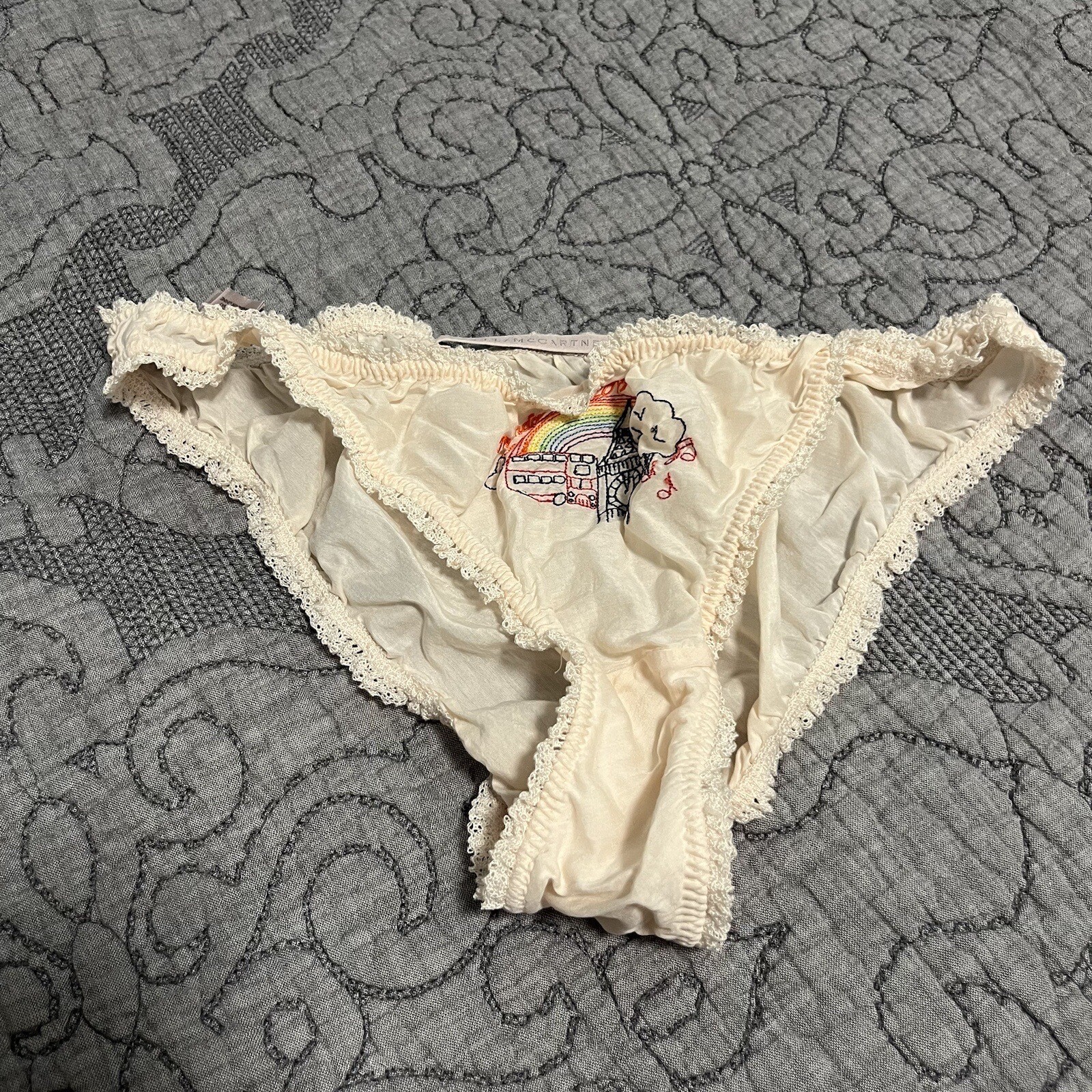 Stella McCartney London Embroidered Ruffle Bikini Underwear